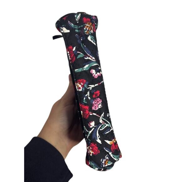 Vera Bradley Perennial Noir Floral Makeup Bag Travel Organizer Mirror EUC - Picture 3 of 7